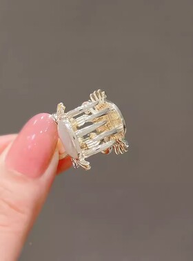 2024新款可爱螃蟹小号抓夹女刘海发夹顶夹高档精致猫眼石头饰发饰