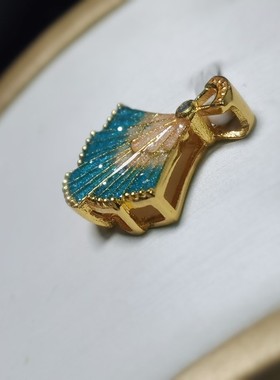 S925纯银链子吊坠景泰蓝掐丝法女