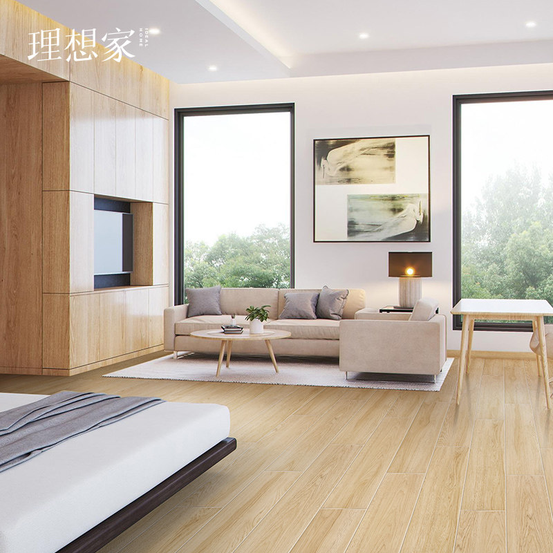 理想家木纹瓷砖仿实木地板砖165x1000北欧卧室阳台防滑仿古地砖_虎窝淘