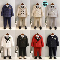 Autumn Winter Flower Boy Boy West Suit Gown Suit Boy Yingren Play Out of Childrens Host Suit Baby