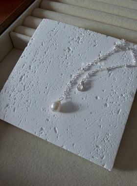 Vintage极简ins素银天然水滴珍珠女手链不易氧化学生通勤百搭礼物