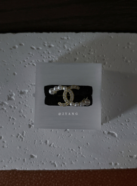 Vintage小香风珍珠字母戒指女小众设计感时尚简约百搭复古通勤