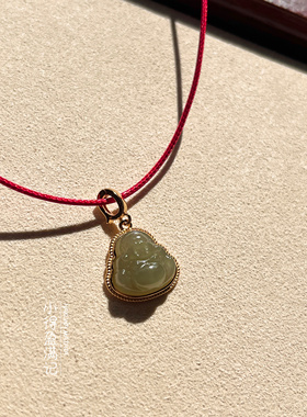 澜山疗愈佛公项链和田玉男女平衡