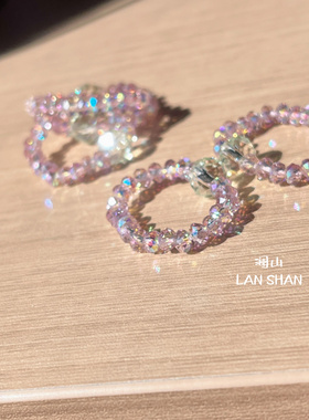 澜山原创美学粉钻戒指可爱迷人