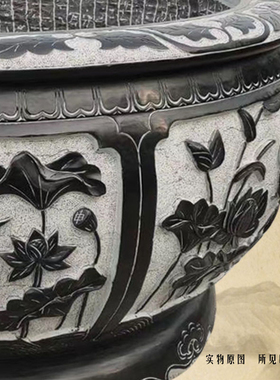 庭院摆件花盆仿古养鱼池圆形仿古