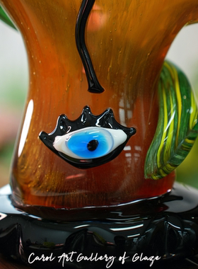 人间遗珠马尾辫女孩人脸琉璃摆件