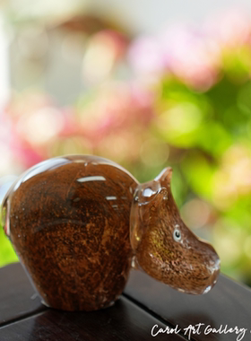 卡罗尔琉璃艺术河马摆件