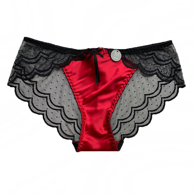 新品夏季性感高端绸缎透明无痕网纱蕾丝边女士内裤三角中低腰棉档,淘宝优惠券,粉丝福利购,淘宝优惠卷
