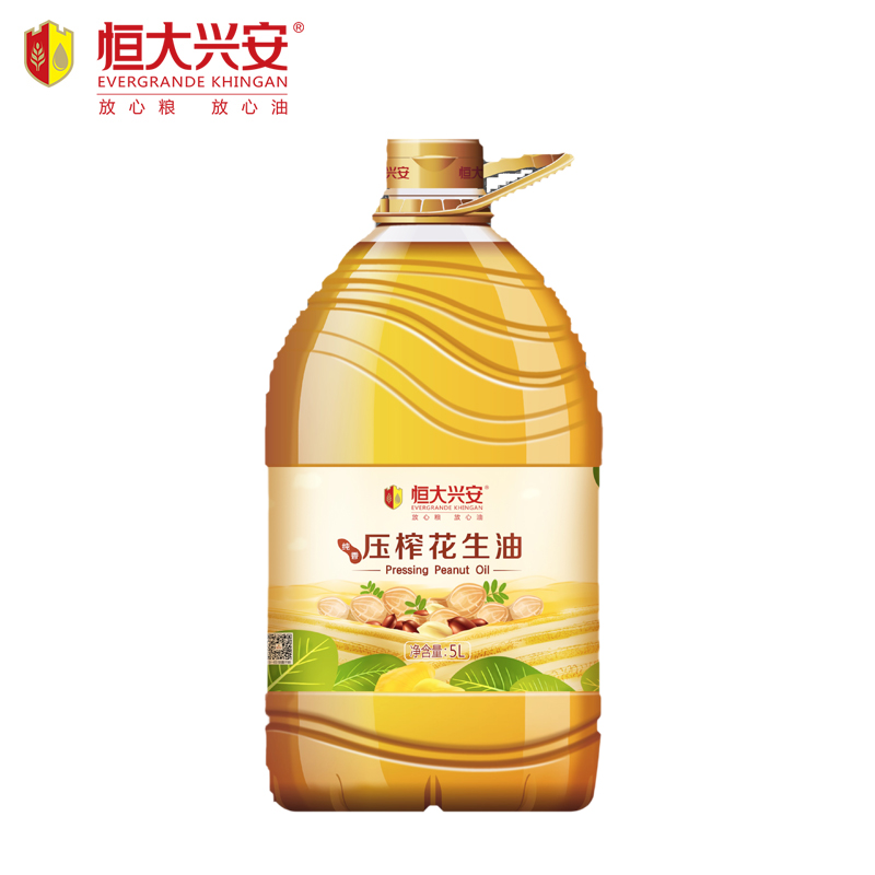 恒大兴安纯香物理古法压榨一级花生油5L桶装家用食用油纯正植物油_粮油调味_速食_干货_烘焙