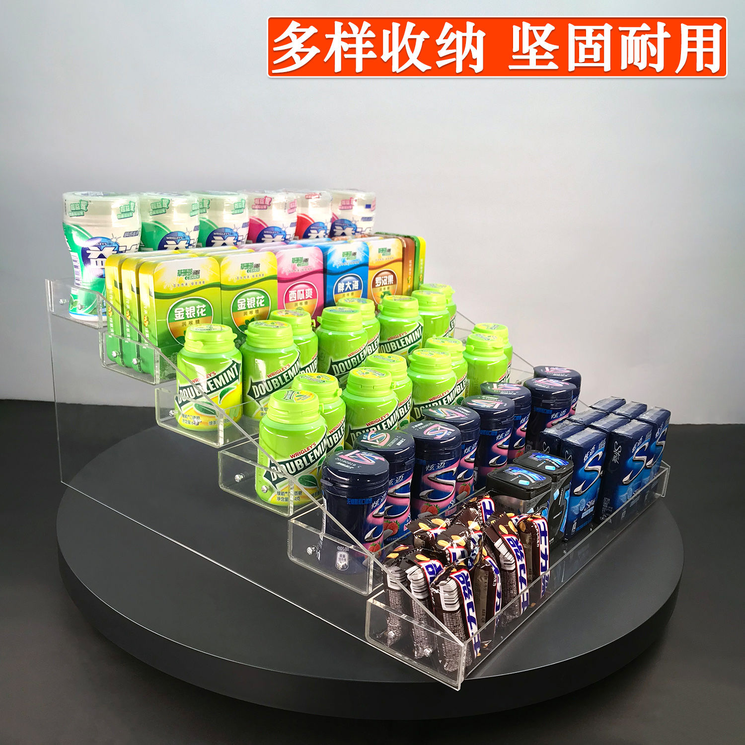 jj超市零食架益达款口香糖架子便利店展示架小卖部多功能多层收纳