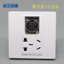 Public Mother Canon Digital Microphone Plug Conference Room Audio With Three Holes Power Speaker Wall Panel Socket