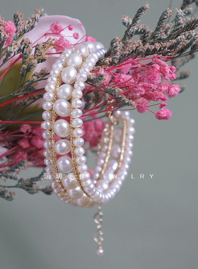 流绪微梦法式超仙包金珍珠手镯