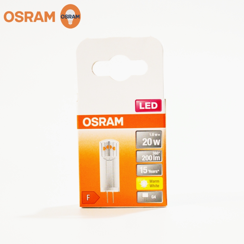 OSRAM欧司朗LED灯泡G4灯珠细脚1.8W2.4W水晶灯餐吊灯12V插脚光源-图1