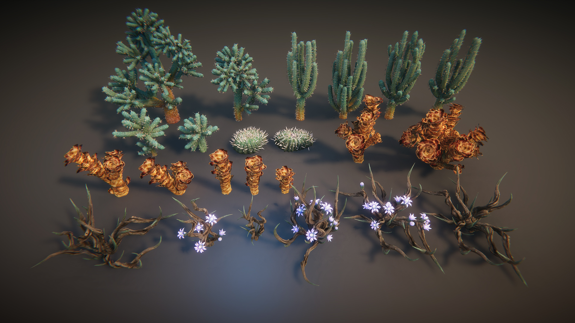 UE4虚幻4 Desert plants奇幻外星沙漠植物树木草丛草坪素材4.27-图3