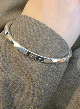 正品幸运纯银手镯女实心