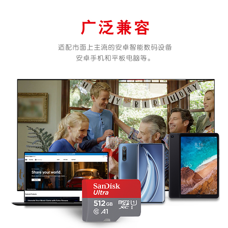 SanDisk闪迪512g内存卡tf卡手机内存卡储存卡高速Microsd卡大容量-图2