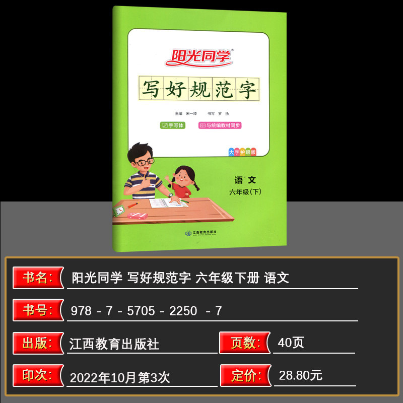 2024春阳光同学写好规范字六年级下册语文部编版通用版写好规范字人教版RJ小学6年级六年级字帖小学生生字认字识字同步练习