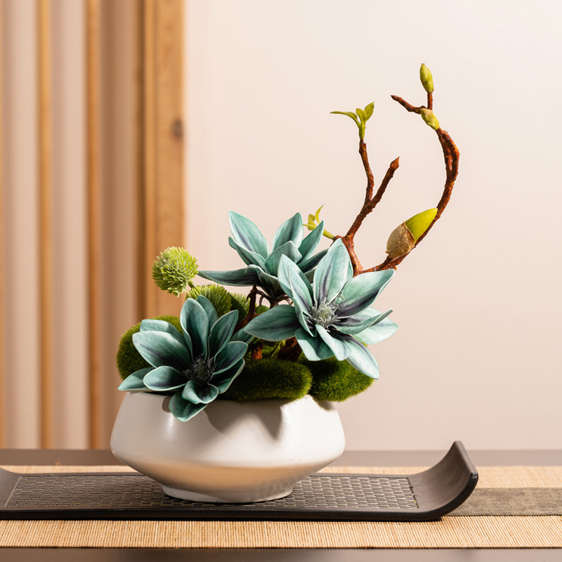 高端轻奢现代室内摆件装饰品酒店饭店圆桌转盘中间摆件花卉仿真花,淘宝优惠券,粉丝福利购,淘宝优惠卷