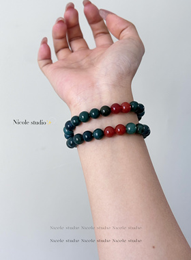 未定事件薄【夏彦】同款手链天然石红玛瑙双圈手串衍生周边饰品