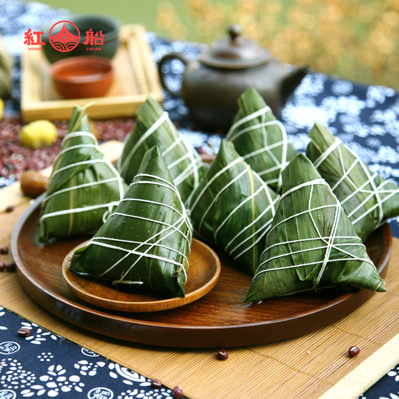 嘉兴红船鲜肉粽子160g×3只真空礼袋装早餐粽共480克