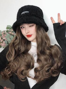 假发女长发帽子一体女网红长卷发