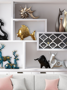 陶瓷新房轻奢玄关卧室酒柜装饰品