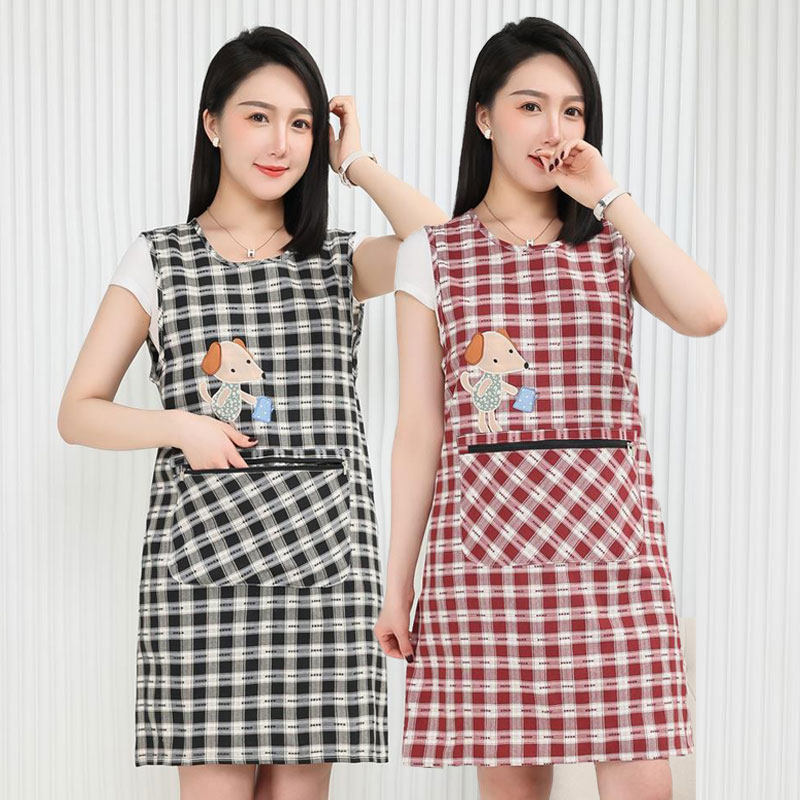 韩版新款透气纯棉无袖围裙坎肩成人罩衣家务厨房防污时尚女工作服,淘宝优惠券,粉丝福利购,淘宝优惠卷