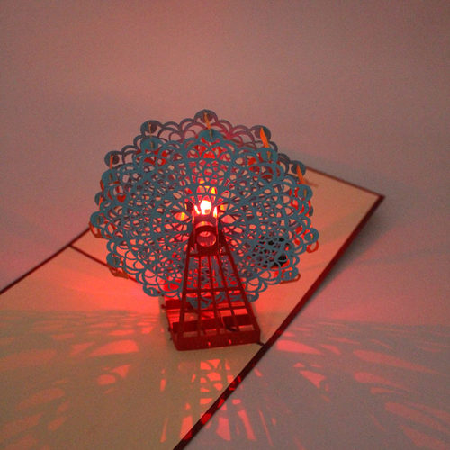 带音乐灯光新年春节3D立体贺卡剪纸圣诞节日生日元旦跨年祝福卡片 - 图1