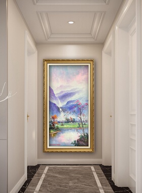 纯手绘新中式桂林山水油画