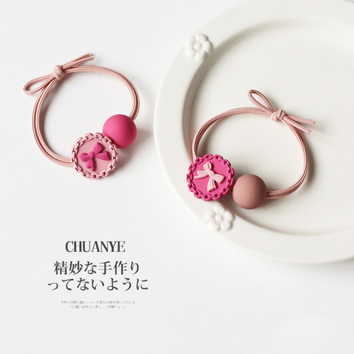 川野圆球串珠芭比粉发圈2025新款发绳少女可爱简约皮筋女扎头头绳 - 图3