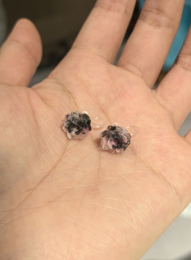 无耳洞树脂耳夹女免打孔学生简约无耳洞耳钉渐变花朵甜美耳饰品