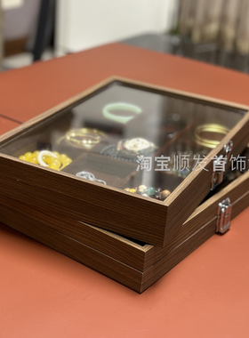 网红玉镯收纳盒手镯首饰盒带盖