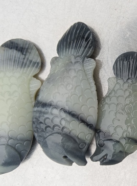 和田玉小鱼吊坠.新疆青花鱼挂件.天然和田玉小鱼吊坠男女款玉坠