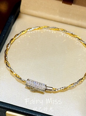 S925纯银螺旋编织麻花绕精工手链