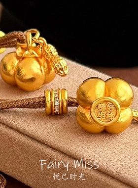 好柿发生新中式古法沙金毛衣项链