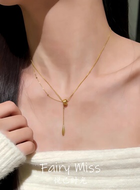 法式轻奢高级双层锁骨链女高级感