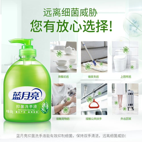 蓝月亮洗手液家用补充装瓶装清洁抑菌芦荟香商用正品官方直营店-图0
