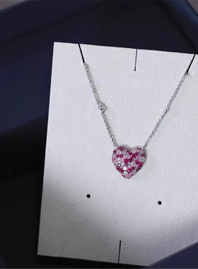 [明星同款]紫红色爱心项链女可调节新品多彩爱心项链手链生日礼物