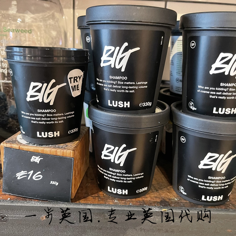 现货 英国LUSH海盐洗发膏BIG丰盈控油蓬松坍塌亮泽130g 330g 640g - 图0