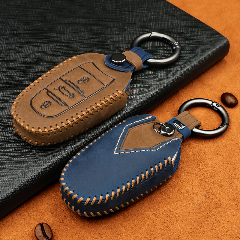 雪铁龙钥匙套新爱丽舍C4L C4世嘉云逸 C3-XR 天逸C5 C6真皮包扣壳 - 图0
