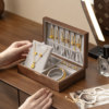 Walnut wedding three-gold jewelry storage box anti-oxidation