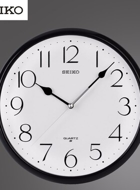 日本精工SEIKO11寸挂钟北欧现代简约客厅办公跳秒经典圆形QXA651