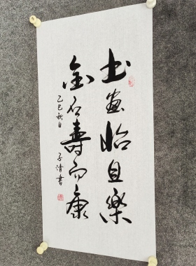 书法字画定制手写真迹毛笔字书画怡且乐金石寿而康