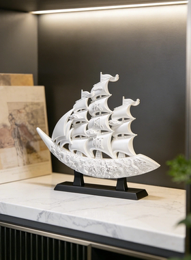 原创设计|一帆风顺-龙纹象牙帆船