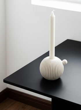 创意陶瓷条纹球形花瓶摆件