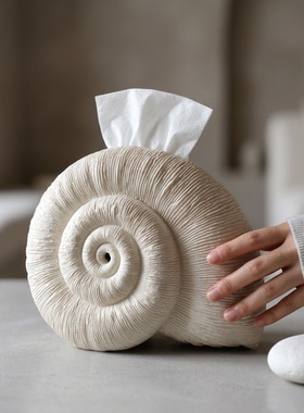 创意蜗牛造型陶瓷纸巾盒摆件