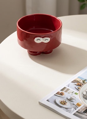 创意红眼陶瓷花盆摆件