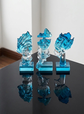 现代简约蓝色抽象艺术装饰摆件