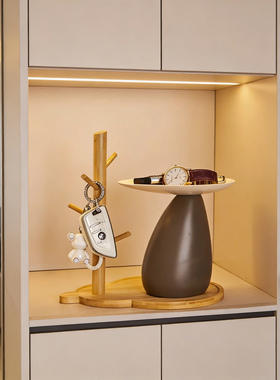 玄关钥匙收纳托盘摆件高级感小众