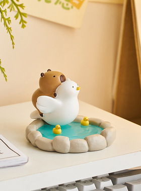 新款卡皮巴拉手机支架桌面小摆件工位治愈解压情绪稳定神器装饰品